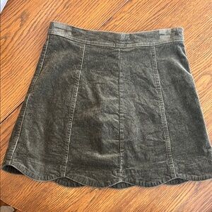 Olive Corduroy Skirt